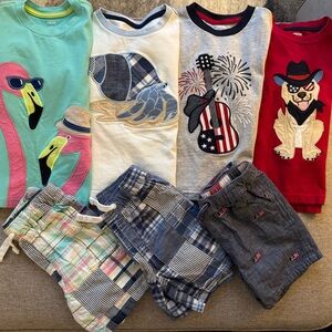 Bundle of 4 Gymboree Kids' Graphic Tees and Shorts Set